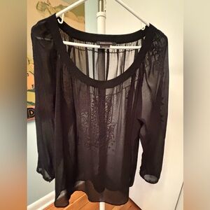BCBGMaxAzria Elegant Black Sheer Blouse